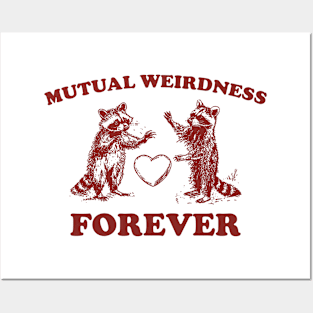 Mutual Weirdness Retro T-Shirt, Funny Raccoon Lovers T-shirt, Trash Panda Shirt, Vintage 90s Gag Unisex Shirt, Funny Cute Shirt Gift Posters and Art